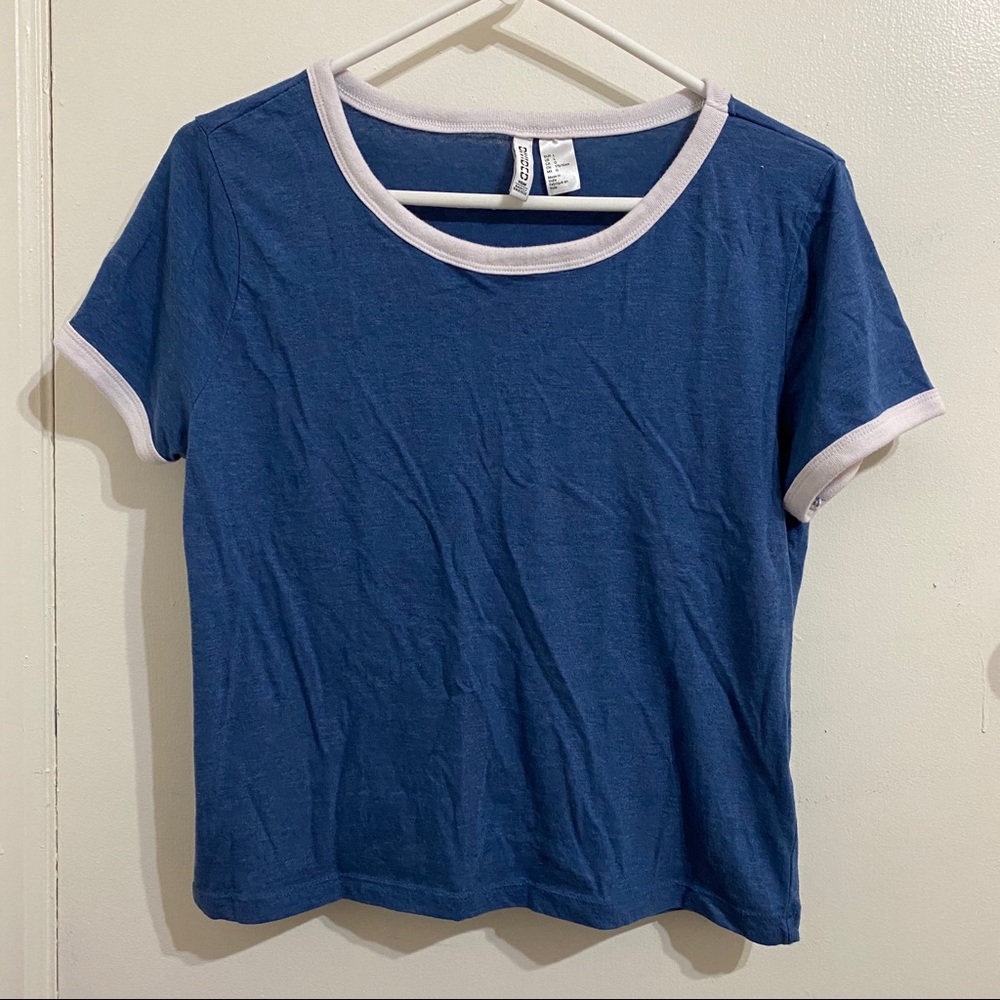 H&M DIVIDED Blue Ringer Tee